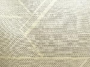 アンティーク　幾何学模様織り出し本場白大島紬120亀甲着物(7マルキ)